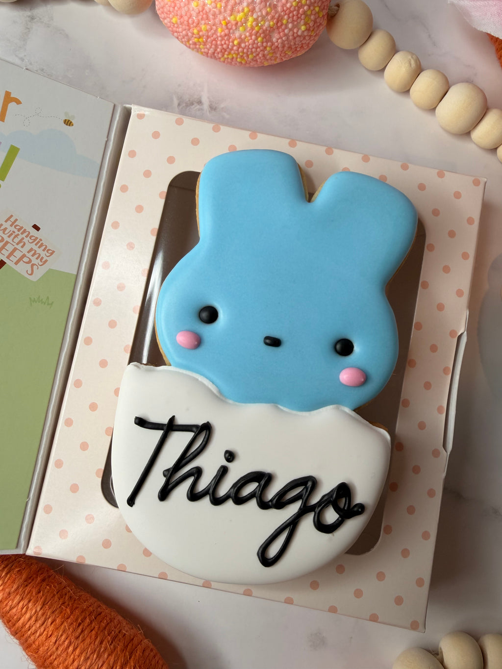 Personalized Easter Bunny Book Cookie 🐰📖