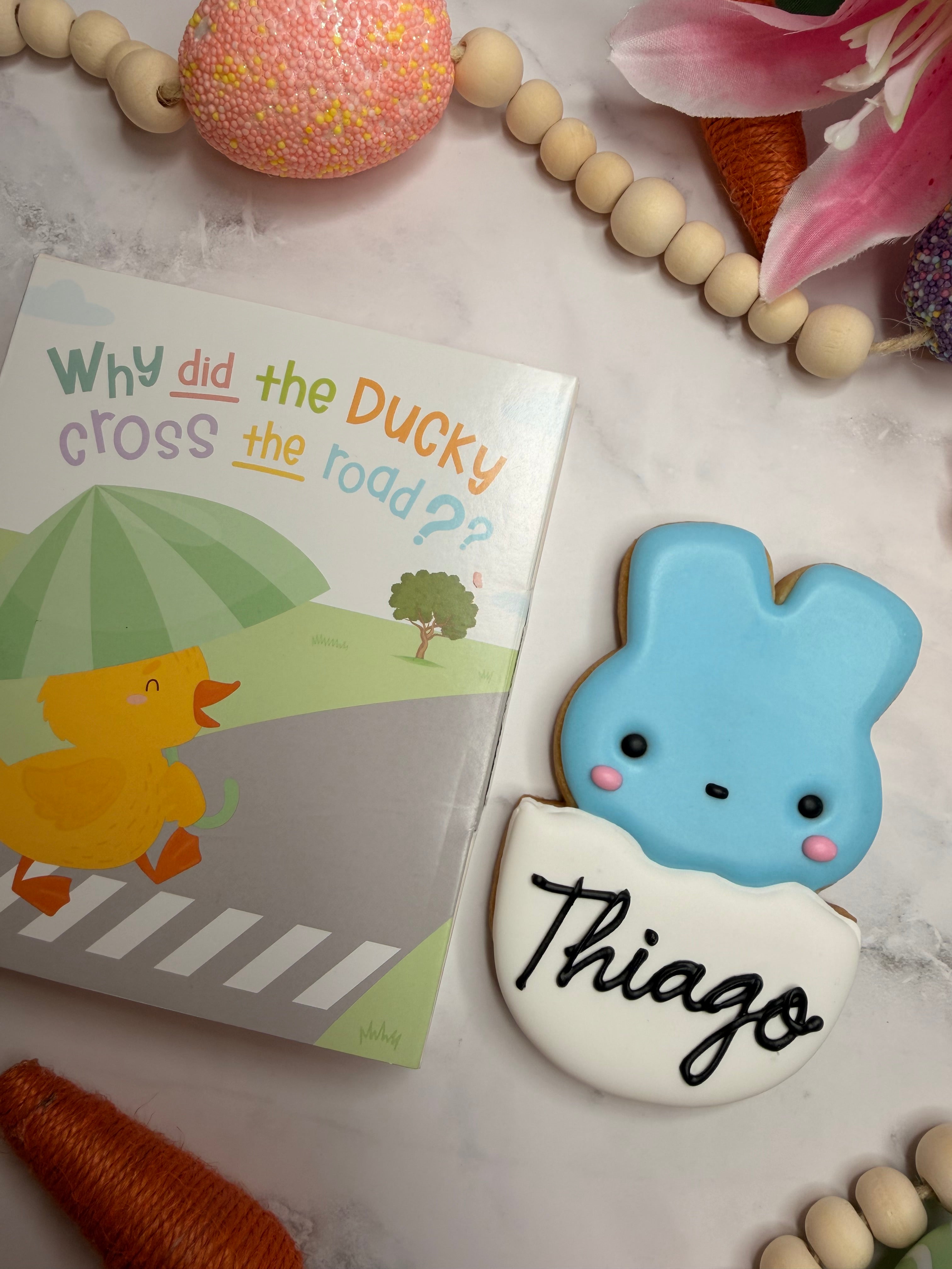 Personalized Easter Bunny Book Cookie 🐰📖