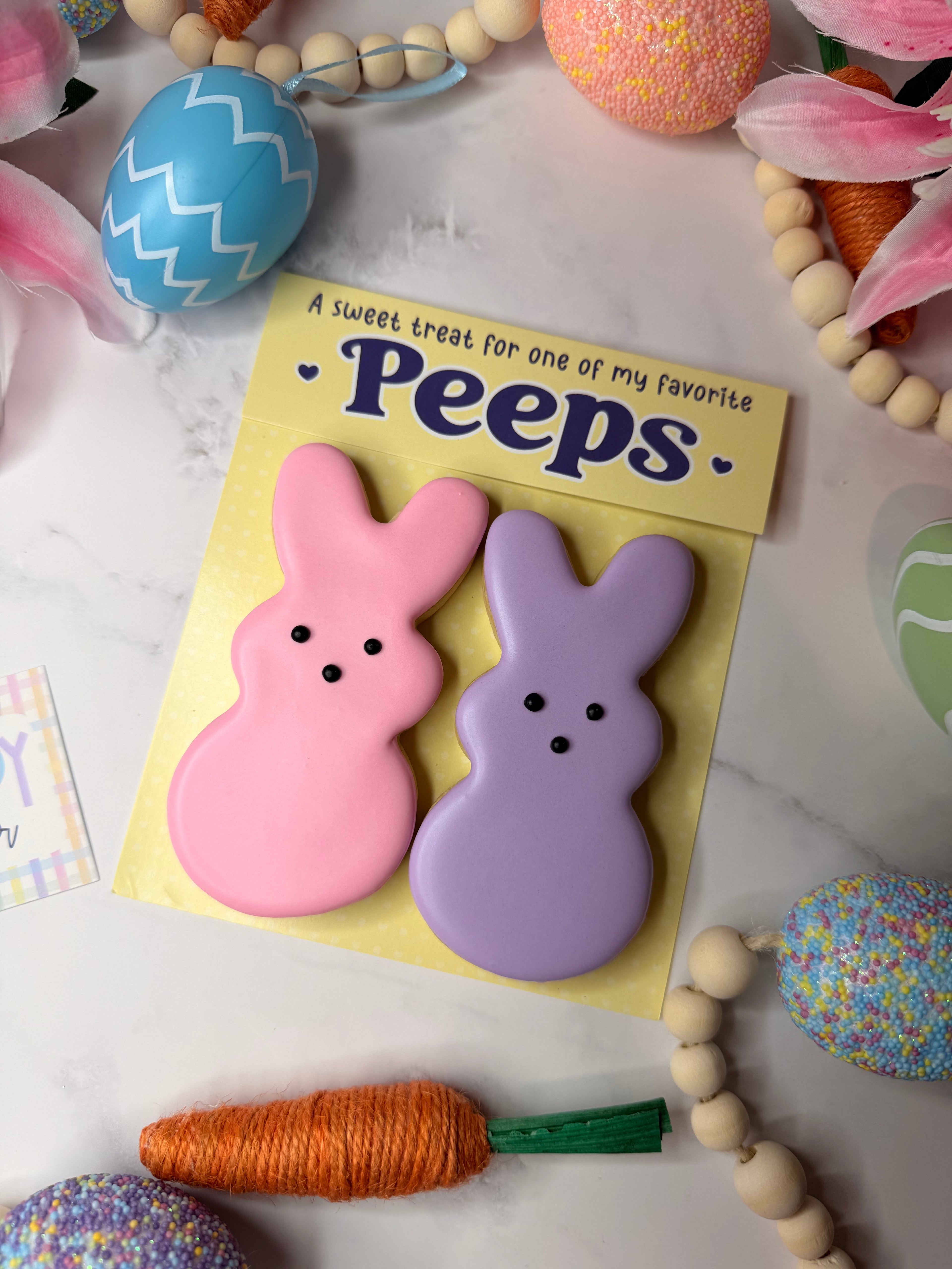 Pink & Purple Peeps Bunny Cookie Set 🐰💗💜