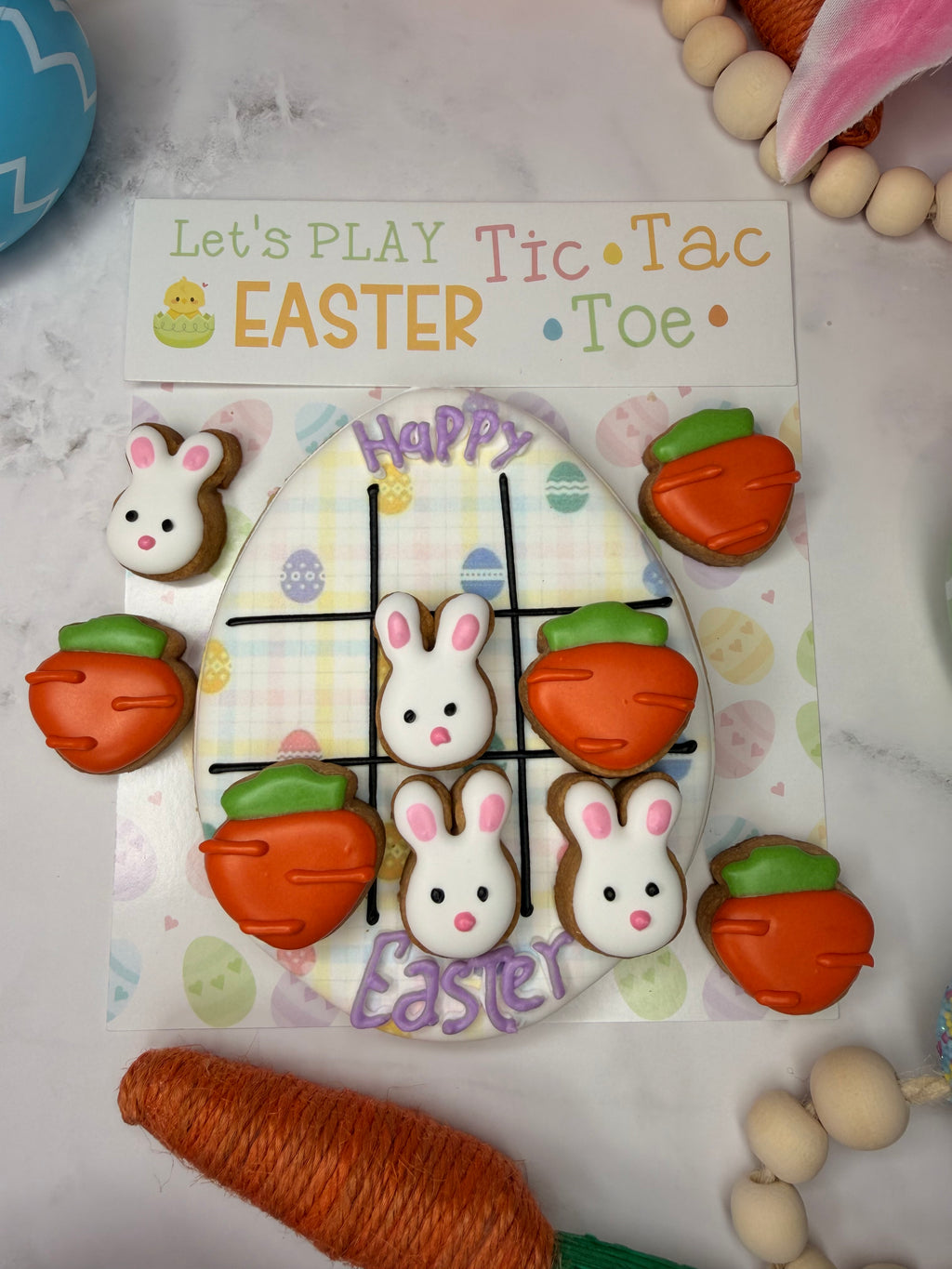Easter Tic-Tac-Toe Cookie Set 🐰🥕