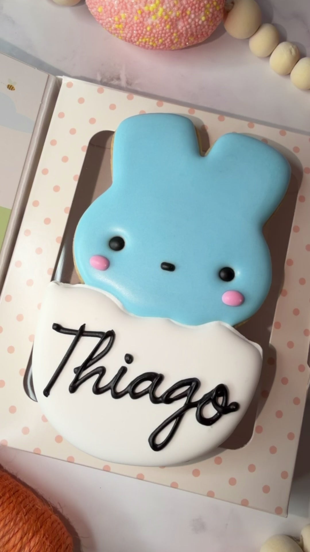 Personalized Easter Bunny Book Cookie 🐰📖