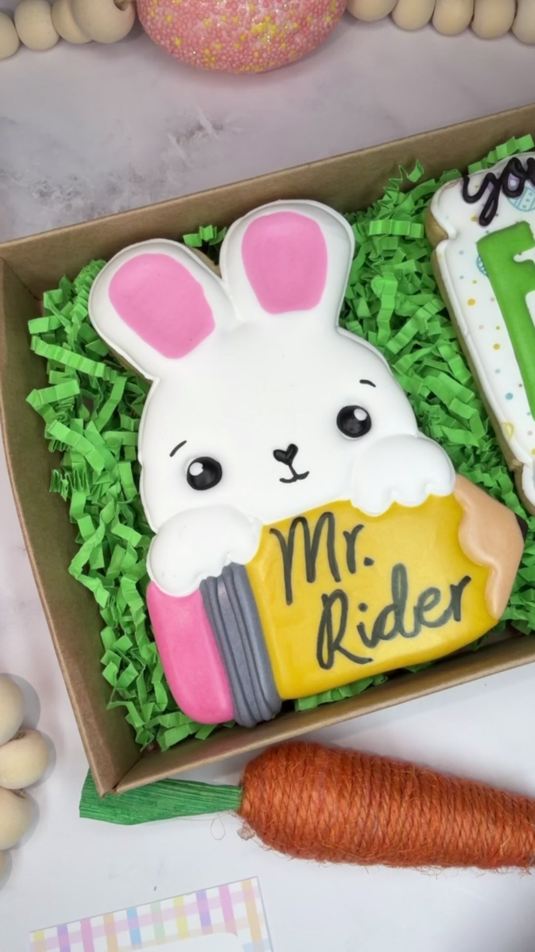 Personalized Easter Teacher Cookie Gift Set 🍎🐰