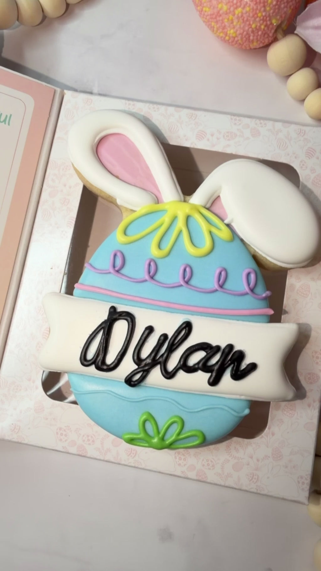 Personalized Bunny Egg Cookie Card Gift 🐰🥚