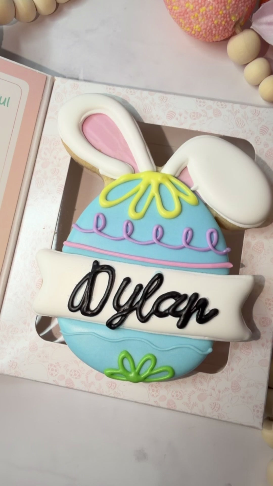Personalized Bunny Egg Cookie Card Gift 🐰🥚