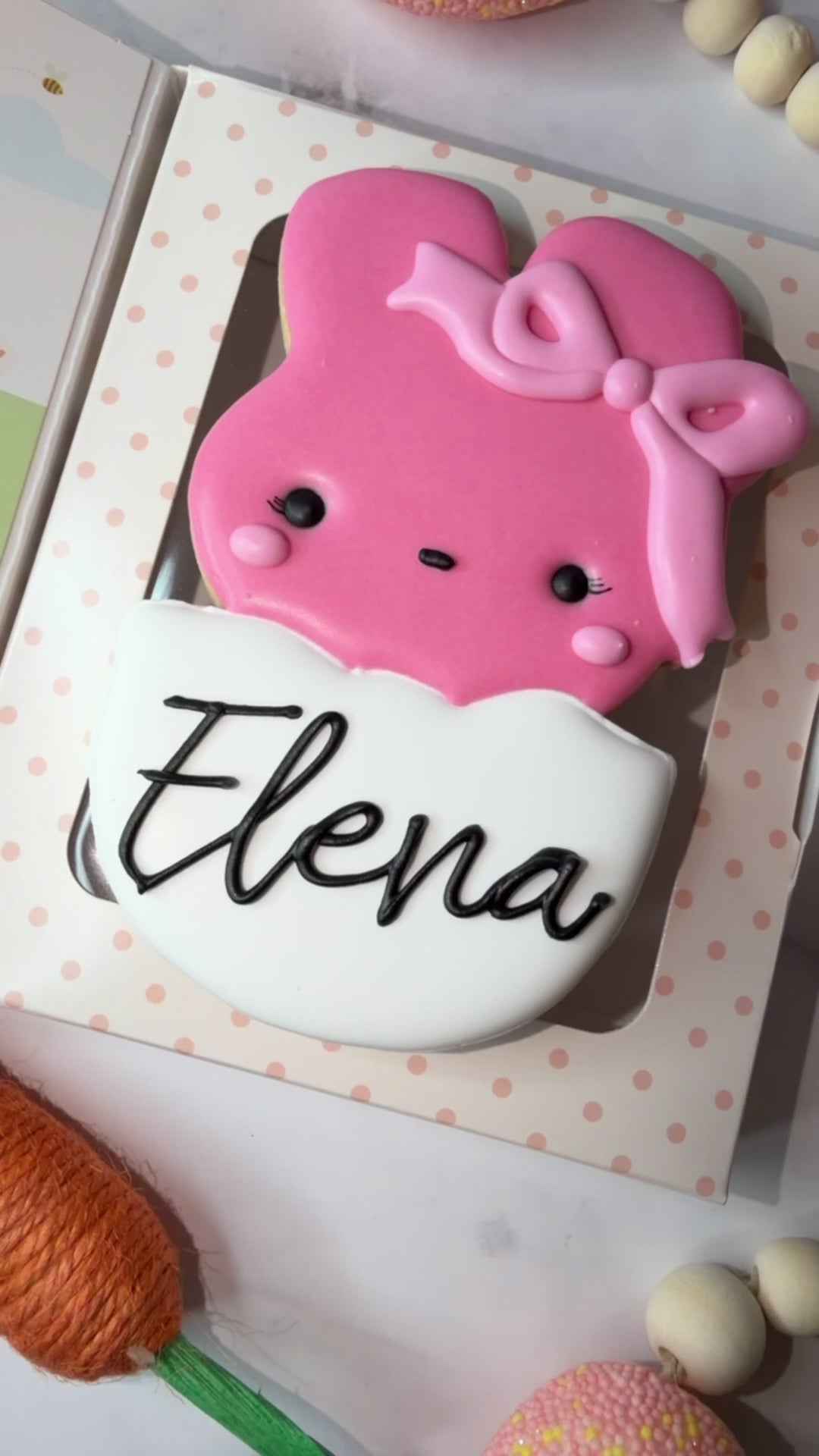Personalized Easter Bunny Girl book cookie🐰🎀